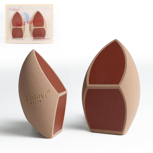 Honeycomb Film Makeup Sponge for Foundation, Reduces Liquid & Cream Waste, Soft and Latex Free, Skip the Pre-Wetting,Designed for Face & Foundation, 2PCS Beauty Makeup Blender Sponges