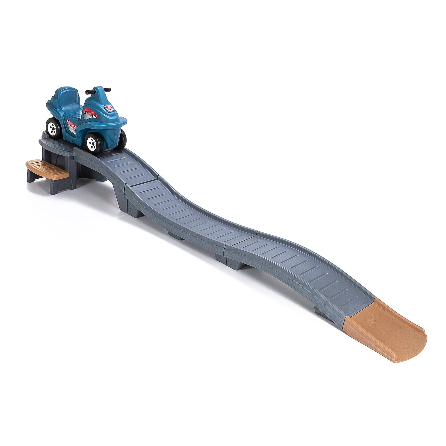 Step2 Up & Down Roller Coaster Kids Ride On Toy, Push Car, Indoor/Outdoor Playset, Made of Durable Plastic, Max Weight 50 lbs., for Toddlers 2-5 Years Old, Gray & Blue