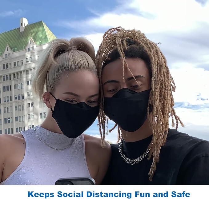 Yarehand 3-Ply Organic Cotton Cloth Face Mask Reusable Washable, Face Masks Adjustable Ear Loops Nose Wire Filter Pocket, Pack of 3 No Fog/Dust for Unisex Adult (3 Black)