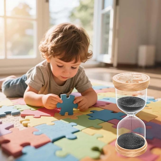 60 Minute Sand Timer Hourglass, Beech Wood Hourglass Sand Clock, Small Black Wooden 60 Min Hour Glass, 1 Hour Sandglass, Reloj De Arenai, Classroom, Game, Kitchen, Home, Office, Decorative