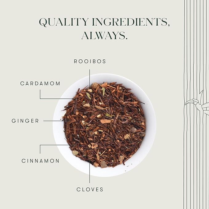 Luxmi Estates Rooibos Chai Organic Rooibos Tea with Spices (50 Tea Bags) Caffeine Free Tea Bags For Relaxing, Calming, and Stress Relief, With Certified Organic Rooibos Tea