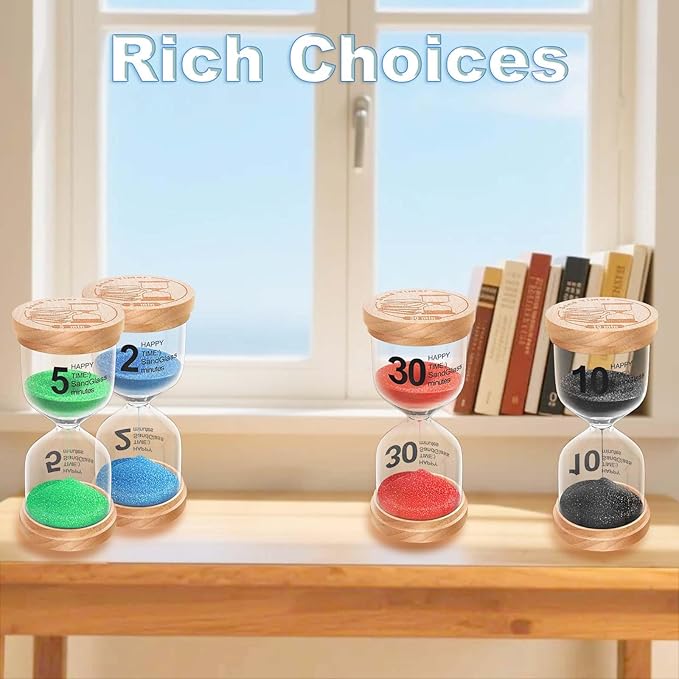 30 Second Sand Timer, Wooden Hourglass Sand Clock, Small Wood Green 30 Second Hour Glass, Sandglass for Brushing Teeth, Reloj De Arena, Classroom, Game, Kitchen, Home, Office