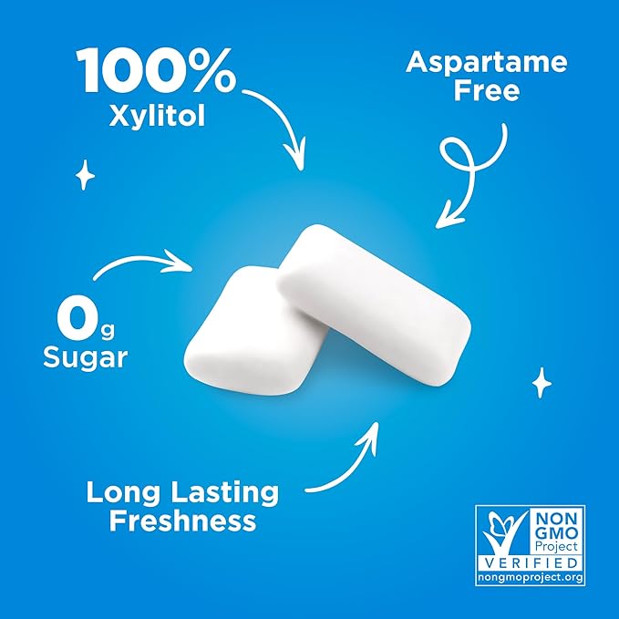 PUR Gum | Aspartame Free Chewing Gum | 100% Xylitol | Natural Peppermint Flavored Gum, 55 Pieces (Pack of 6)