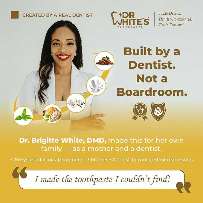 Dr. White’s Fluoride-Free nHA Toothpaste 3-Pack; Dentist-Formulated, Nano Hydroxyapatite + Xylitol, Sensitivity Relief Complex™, Mint-Free, Enamel Safe, Swallow-Safe (3.5 Oz, Pure Pineapple)