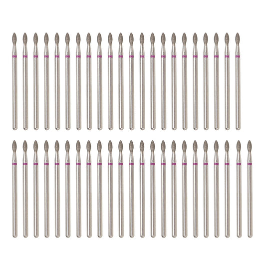 50pcs Diamond Nail Drill Bits – Cuticle Polishing & Fast Gel Removal Bits, Compatible with Most Nail Machines, Professional & Home Manicure