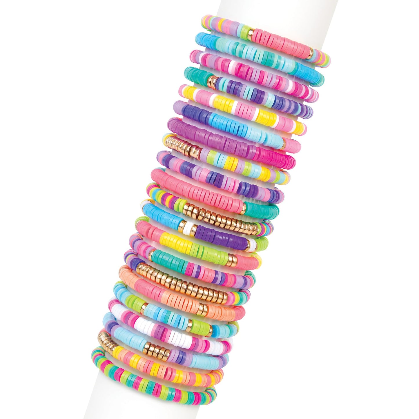 Make It Real: Swift Clicks - Heishi Bracelet Maker - 2047pc, DIY Jewelry Craft Kit, Design & Make 23 Bead Bracelets, Rotate-Click-Wear, Girls Kids 8+