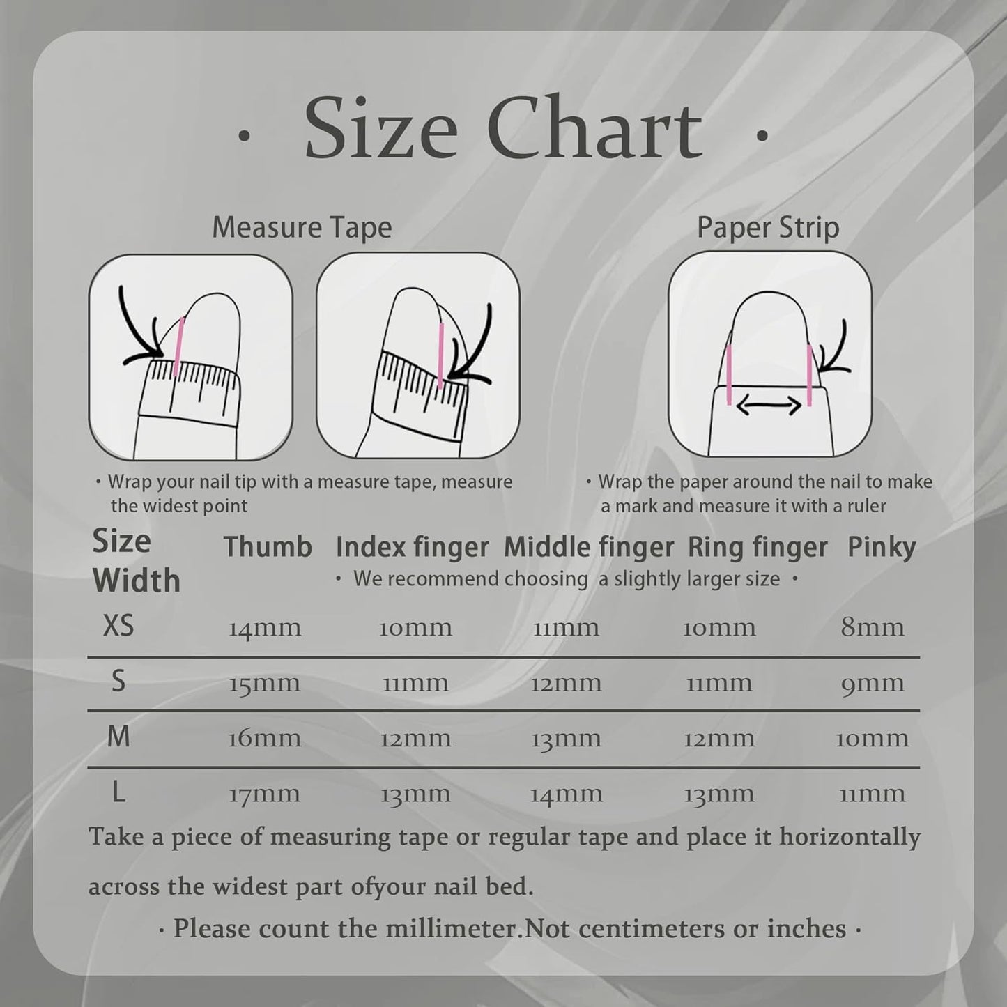 Yabonica 10Pcs Handmade Press On Nails (064P, M)