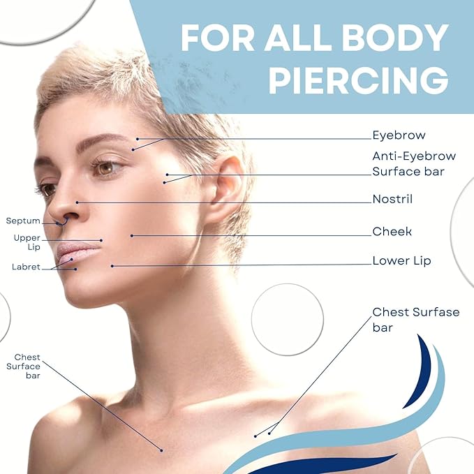 BodyJ4You Piercing Aftercare Kit - Ear Stretching Balm - 100% USDA Organic Jojoba Oil - Stretched Ear Gauges Tragus Nose Septum Lip Navel - Soothe Moisturize Skin Recovery Pure Natural Vegan Solution