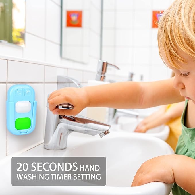 Timer for Kids,2 Minutes Teeth Brush Timers,20 Seconds Bathroom Hand Washing Timer, Color Indicator Light Stick on Bathroom Timer for Children Training Coach(Blue2)