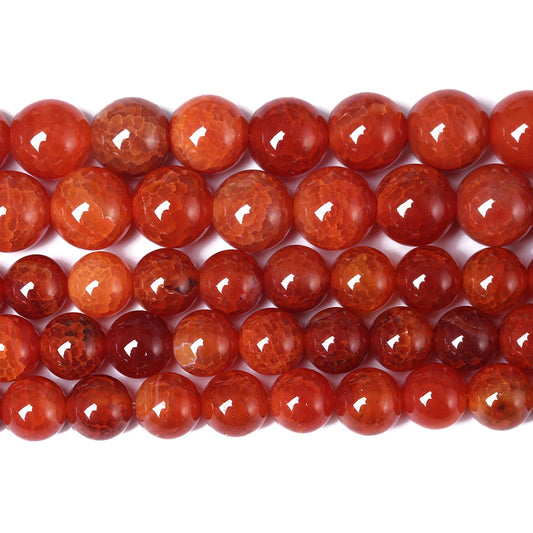 8mm 45pcs Natural Red Dragon Vein Agate Stone Beads for Jewelry Making Energy Healing Round Beads DIY Bracelet Necklace Accessories 15" (8mm, Red Dragon Vein Agate)