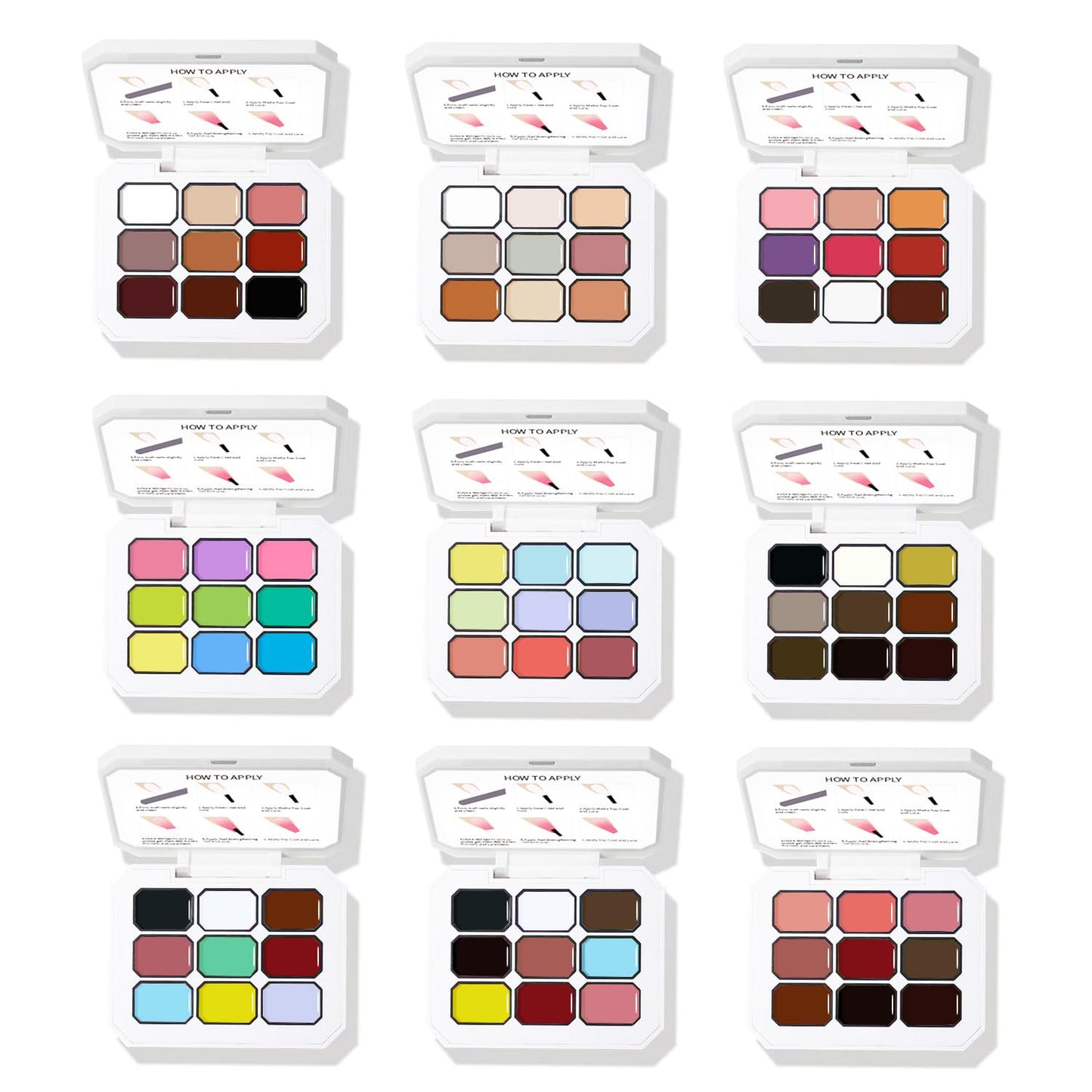 AOBOO Ombre Gel Nail Polish Nail Sponges for Ombre 9 Series Colorful Blush Effect Pat Painting Gradient Blooming Gel for Ombre Nails Multistyle French Manicure Nail Art DIY Home (A4, 1)
