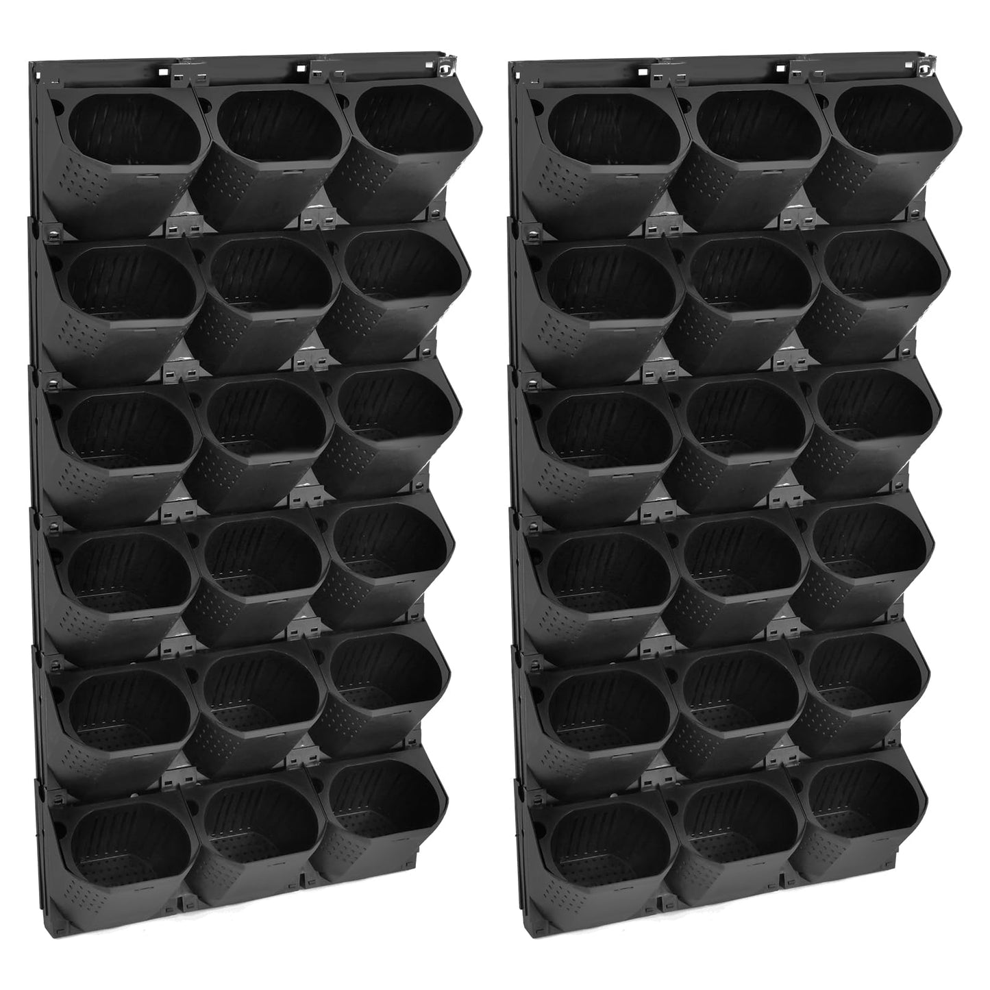 Fichiouy Vertical Garden Planter for Indoor/Outdoor Plants, Wall-Mounted Planter with 36 Pots,Hanging Flower Pots for Balcony, Home, Commercial Spaces (White)