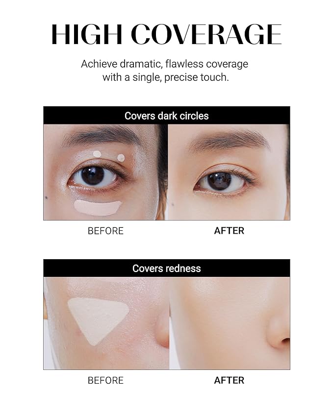 THESAEM Cover Perfection Tip Concealer, Liquid Multi-Use Concealer, Full Coverage Makeup for Acne Dark Spots Dark Circles Hyperpigmentation and Blemishes, 0.2 fl.oz. (#1 Clear Beige)