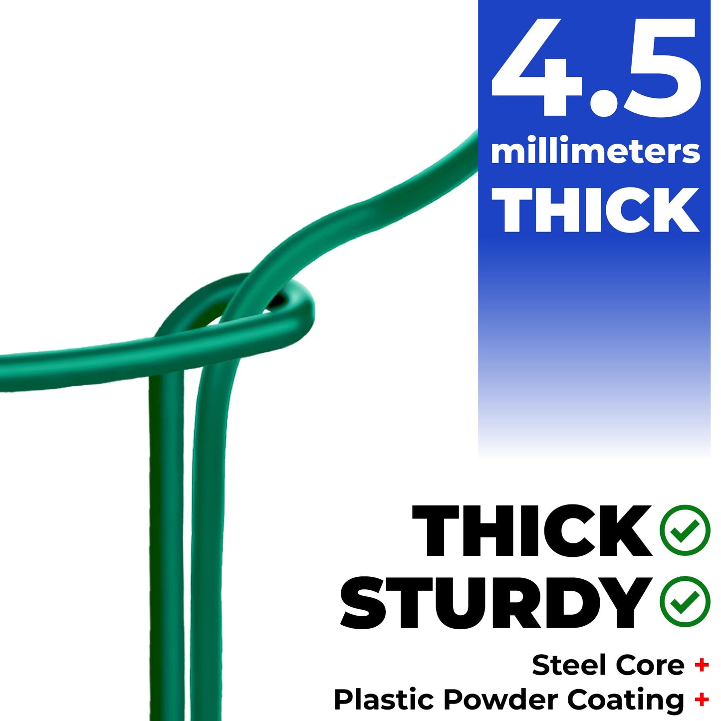 K-Brands 12 Pack Plant Support Stakes – Heavy-Duty Half Round Peony Support Ring and Cage for Indoor and Outdoor Plants – Peony, Tomato, Hydrangea, Rose 10" Wide x 16" High