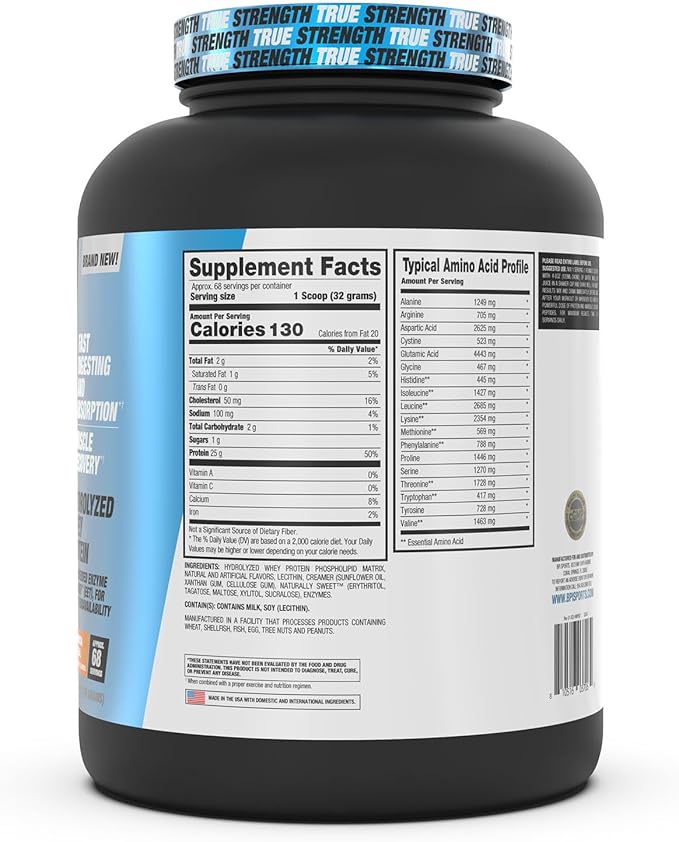BPI Sports Hydro HD - 100% Hydrolyzed Whey Protein Powder - Muscle Growth, Recovery, 25g of Protein, Low Carb, Low Sugar, Fast Absorbing (68 Servings, Cinnamon Cereal)
