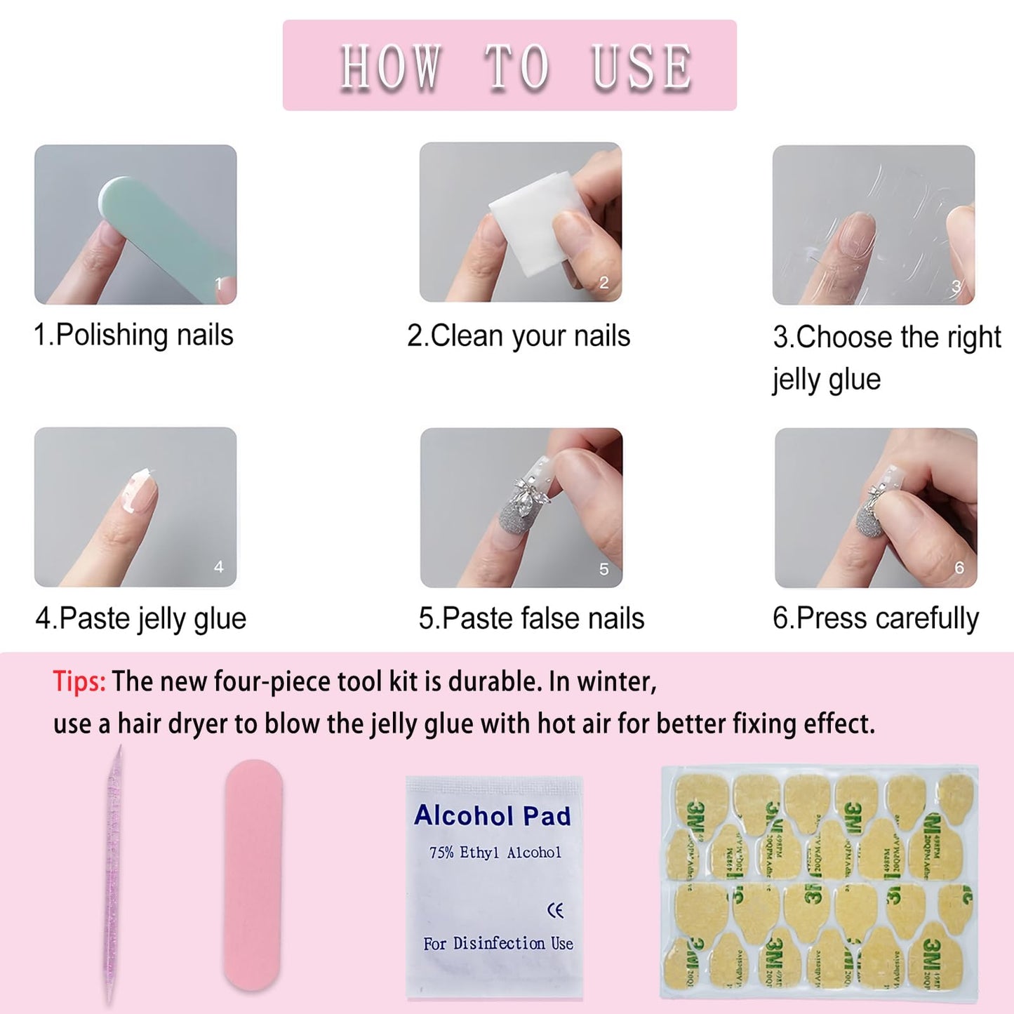 Easter Embossed Press on Nails Medium Square Fake Nails 3D Cute rabbit False Nails Forest Theme Rabbit Acrylic Stick on for Women Girls Easter Manicure Decoration 24Pcs