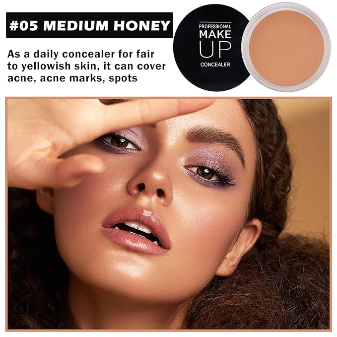 Under Eye Concealer for Dark Circles Color Corrector Pro Full Coverage Concealer de oieras Long-lasting Cover up Makeup-05 MEDIUM HONEY