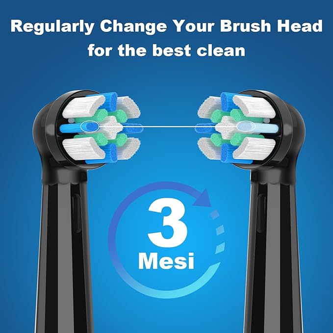 8 Pack iO Replacement Heads Compatible with Oral B iO, for Oral B iO 2/3/4/5/6/7/8/9/10 Series Electric Toothbrushes, Extended Bristles to Remove Deep-Seated Plaque, Black/White