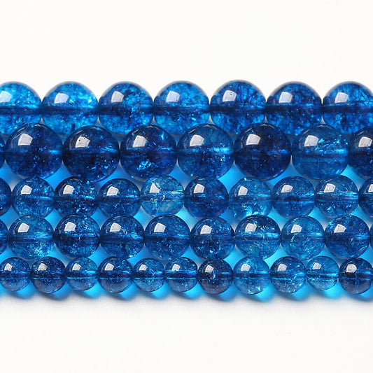 6MM 60PCS Natural Stone Blueberry Crystal Beads Quartz Power Loose Beads for Jewelry Making DIY Bracelet
