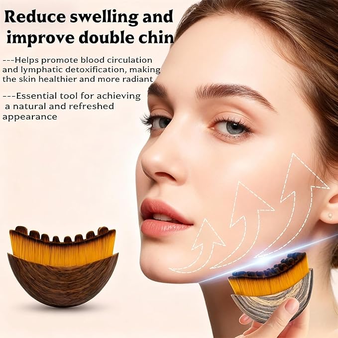 Lymphatic Contour Face Brush - Facial Sculpting & Anti-Puffiness Tool | Ultra Soft Dry Brush for Jawline Massage & Lymphatic Drainage | Ergonomic Design (10PC)