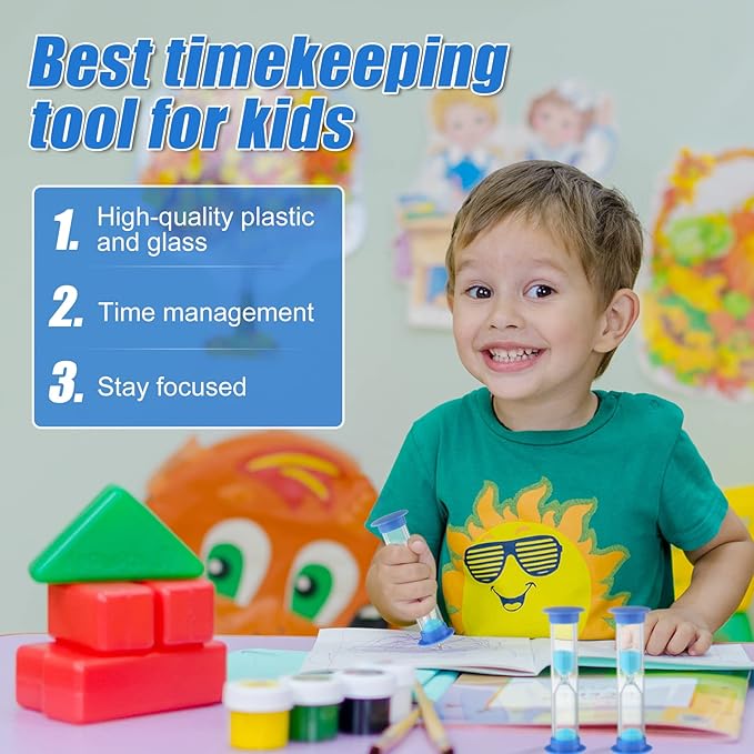 Queekay 48 Pcs 2 Minute Sand Timer for Kids, Mini Hourglass Bulk Sand Clock Timer for Adult Kids in Classroom Kitchen Games Office School(Blue)