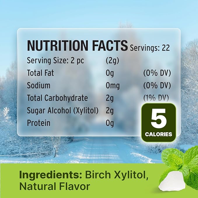Spearmint KETO Xylitol Candy Chips (3-Pack) - SNØ 1.5oz Tin - Sugar-Free Candy With Only 2 Ingredients | Low Carbs, Diabetic-Friendly, Non-GMO, Vegan, GF & Kosher | Purest candy in the world!
