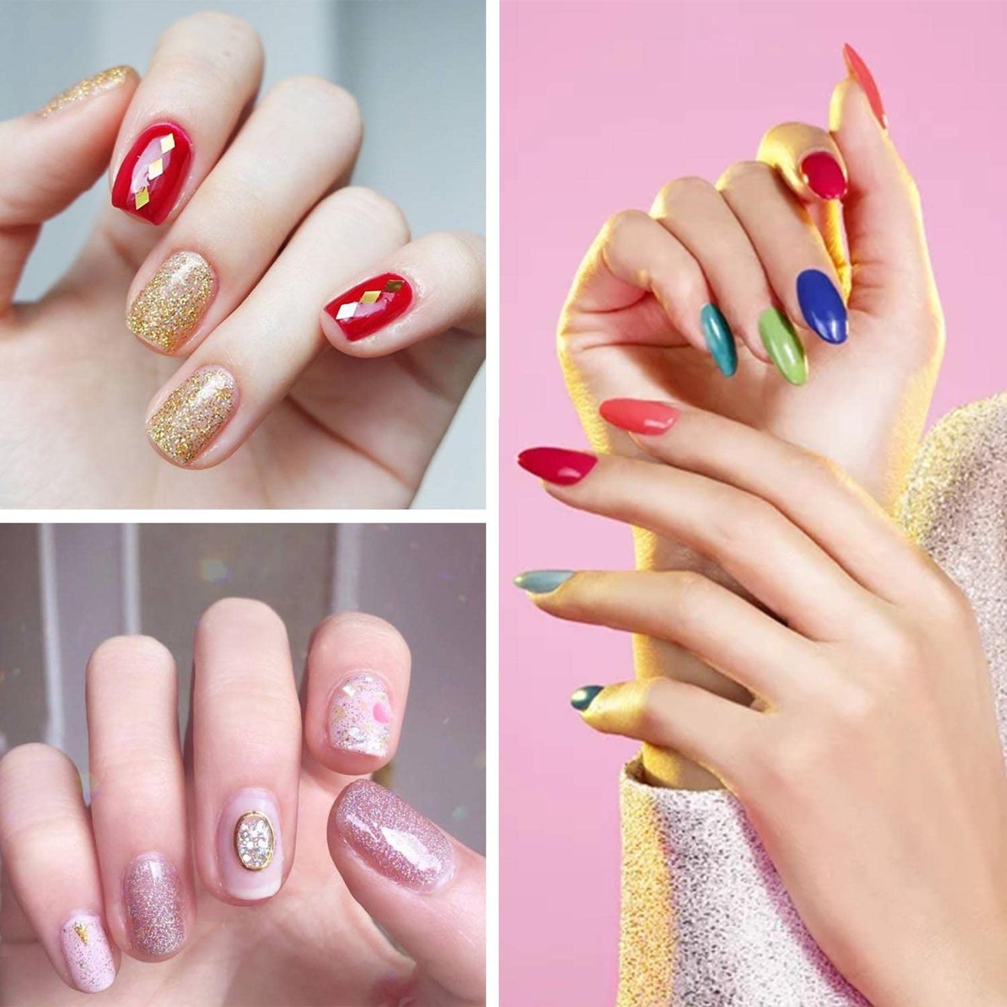 SILPECWEE 24 Sheets Nail Wraps for Women Glitter Nail Polish Strips Self Adhesive Nail Polish Stickers Gel Nail Strips Fingernail Manicure Stickers for Nail Art with 1pc Nail File