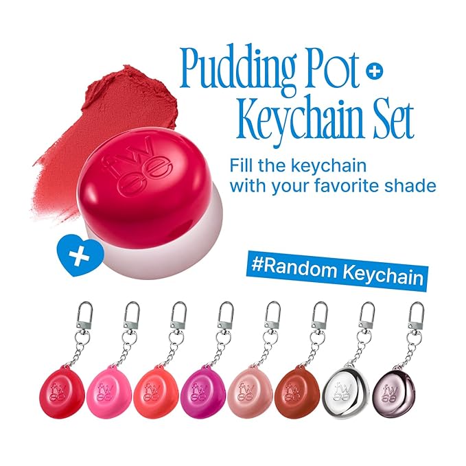 fwee Blurry Pudding Pot + Keychain SET | Airbrushed Blush & Lip, Buildable Pigment, Long-lasting, Lightweight, Easy to Blend, Natural Soft Matte Finish Makeup – Into (Nude Pink) | 0.17 oz