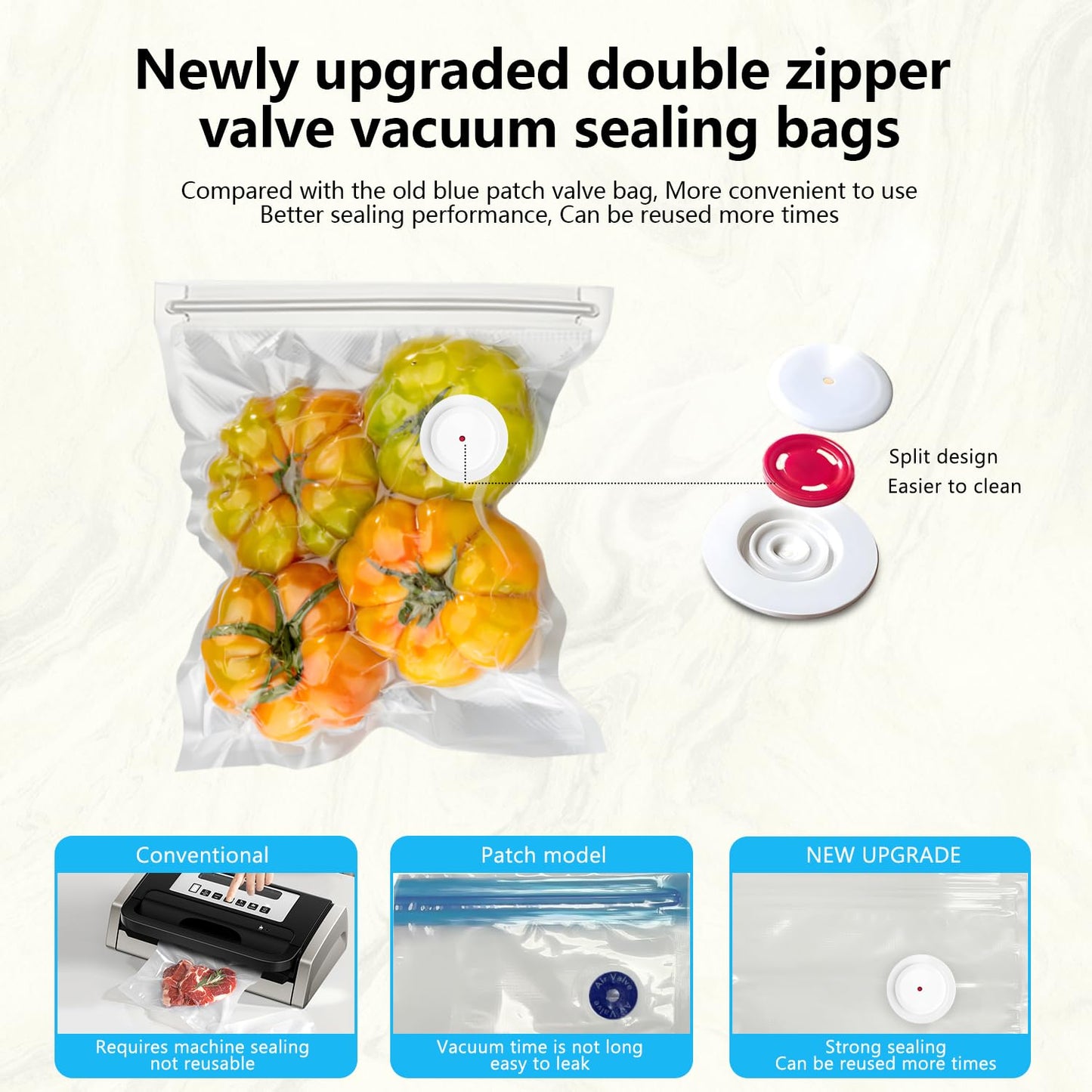 Vixino Vacuum Sealer, vacuum sealer for food, handheld vacuum sealer(Vacuum Sealers+ 30 reusable vacuum seal bags)