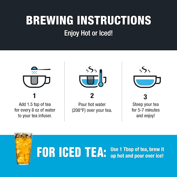 Tiesta Tea - Ginger Citrus Herbal Loose Leaf Tea, Lemon Ginger with Mint & Chamomile Blend, Caffeine-Free, Brew Hot or Iced, Makes Up to 200 Cups, Resealable Bulk Pouch, 12 Ounce