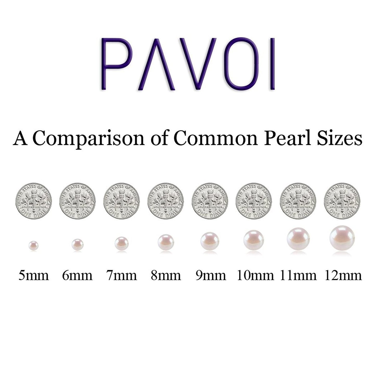PAVOI 925 Sterling Silver Round White Simulated Shell Pearl Necklace Strand | Pearl Choker Necklace | Jewelry for Women - 18" Princess Length (10mm)