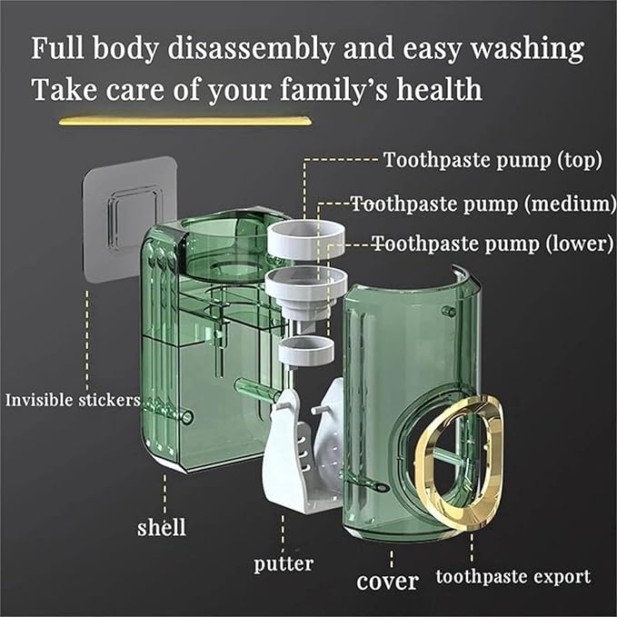 Light Luxury Toothpaste Squeezer, Automatic Toothpaste Squeezer, Toothpaste Dispenser, Household Wall Mounted Non-Punching Squeezer Toothbrush Holder Saves Toothpaste for Home (Color 03)