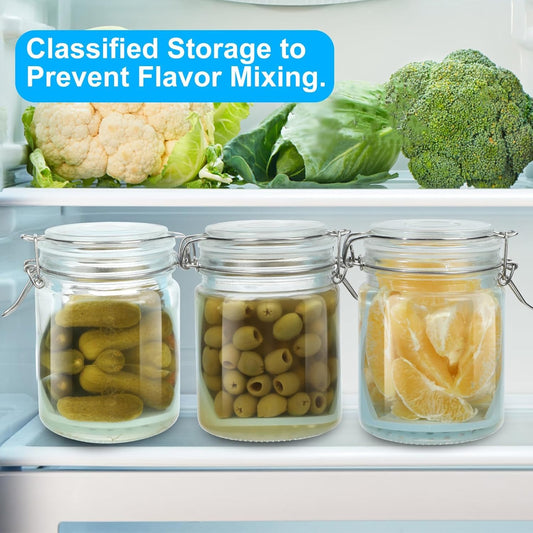 Furwarmy Glass Pickle Jar with Strainer, 25oz Pickle Container with Pickle Holder Keeper Lifter, Pickle Storage Flip Jar for Olives, Gherkins, Sliced Pickles 1