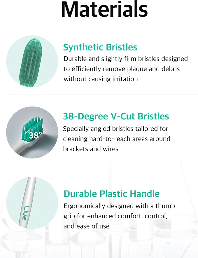 V-Cut Orthodontic Toothbrush(White) - Compact Head for Braces, Ergonomic Handle, Deep Cleaning, Gentle Bristles for Brackets and Wires