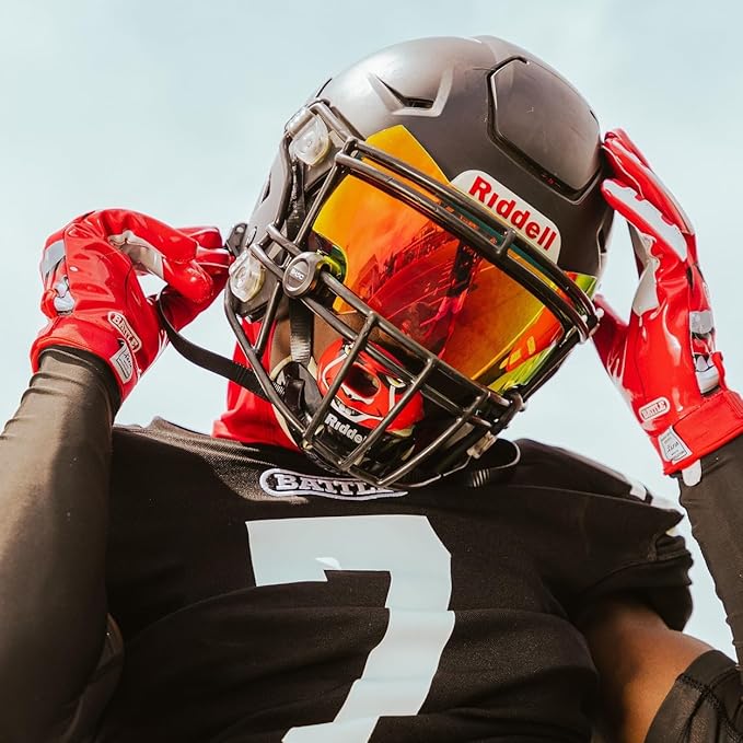 Battle Sports Oxygen Football Mouthguard - Football Mouth Guard with Strap, Superior Airflow & Better Performance, Maximum Breathability, Works with Braces (CBFW)