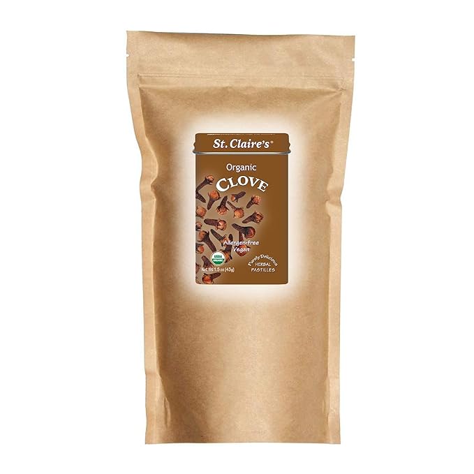 St. Claire's Organic Herbal Pastilles, (Clove, 27 Ounce Bulk Bag) | Gluten-Free, Vegan, GMO-Free, Plant-based, Allergen-Free | Made in our Allergen-Free facility