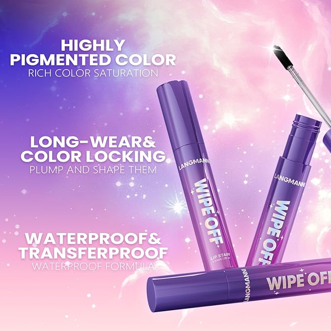 Jolilab Lip Stain Masque,Wipe Off Lip Tint,Waterproof,Transfer proof,Highly Pigmented,Ultra Long Lasting Lip Stain Peel off Makeup With Matte finish for All-day Wear.(#03+#04)