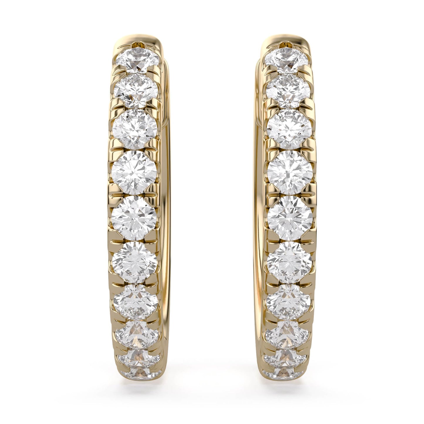 10MM Huggie Hoop Earrings for Women, 0.25 Carat (ctw) Round Natural Diamond Hoop Earrings in 10K Solid Yellow Gold Jewelry for Her