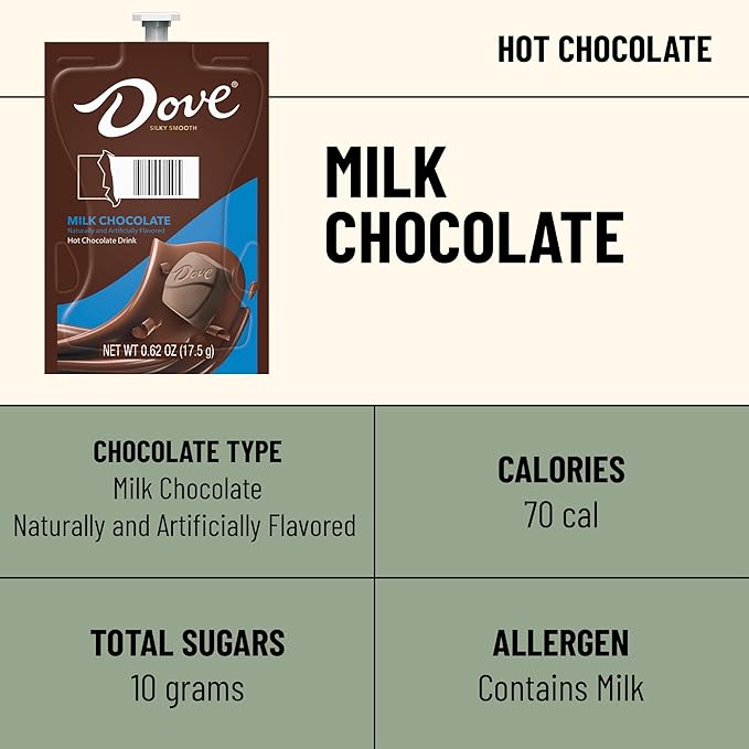 Flavia Dove Hot Chocolate Freshpacks works only with Flavia Brewers (Case of 36)