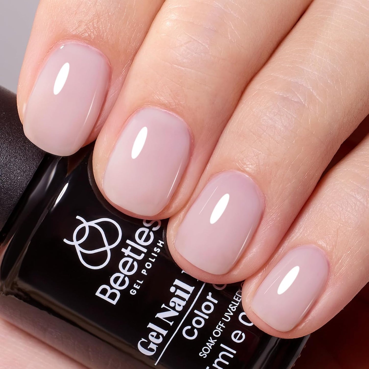 Beetles Nude Gel Nail Polish - 15ml Nude Purple Jelly Gel Polish Neutral Nail Polish Nail Concealer Sheer Translucent Effect Soak Off UV French Nail Art Manicure Salon DIY Gifts for Women
