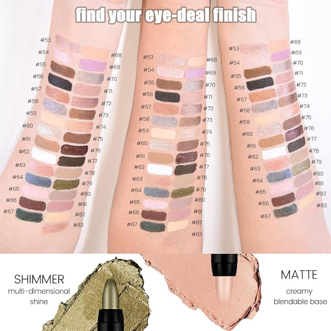 evpct Silver Grey Shimmer Cream Eye Shadow Sticks Brightener Pencil for Women, Silver Grey Silky Eyeshadow Applicator Stick Pen Waterproof, Blendable Crease-Proof Stick Eyeshadow Shimmer Eye Makeup 70