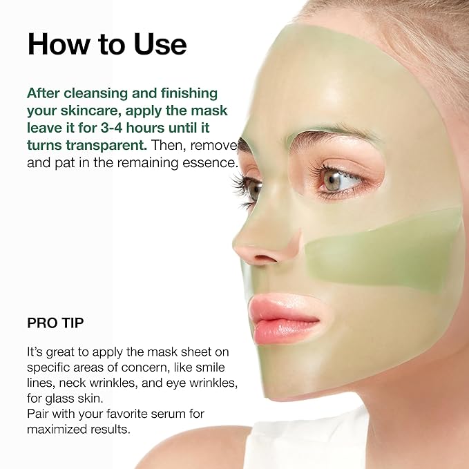 ANUA Heartleaf 70 Soothing Collagen Mask, Overnight Face Mask for Glass Skin, hyaluronic acid, Collagen, Soothing & hydration Facial Mask for Sensitive Skin, Natural Color, Korean Skin Care (38g, 4ea)