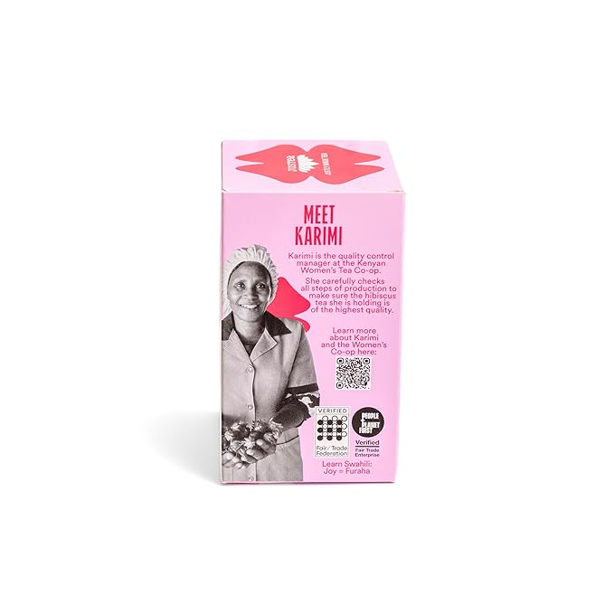JusTea HIBISCUS GLOW | Herbal Tea Bags, Caffeine-Free, Organic Hibiscus Tea | Fair-Trade | Plastic-Free Tea Bags | Vegan, Sugar-Free, Gluten-Free | 16 Tea Bags