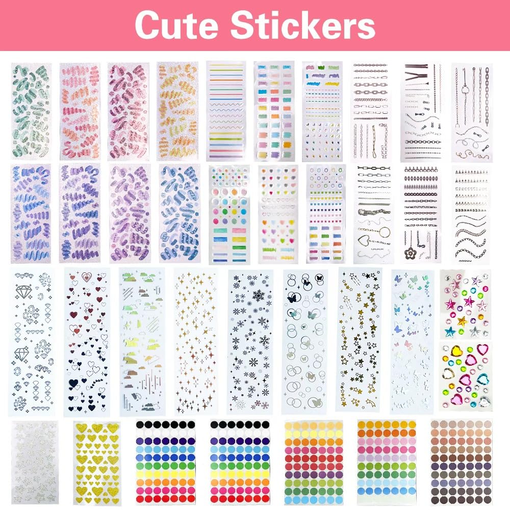 PALM LASHES K-pop DIY Photocard Toploader Decoration Kit – Includes 10pcs Hard Photocard Holder Sleeve 3D Flowers & Ribbon Bows, Stickers, and 3D Sticker for Card Trading