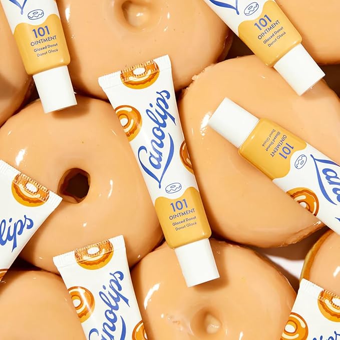 Lanolips 101 Ointment - Lanolin Lip Balm for Smooth, Hydrated & Healthy Lips - Multipurpose Lip Ointment with Lanolin Oil for Dry Lips, Cuticles & More - Glazed Donut (0.52 oz)