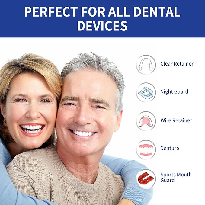 Dental Retainer Cleaner Tablets, 100 Count, 3 Minute Action, Whitening Formula for Dentures and Mouthguards
