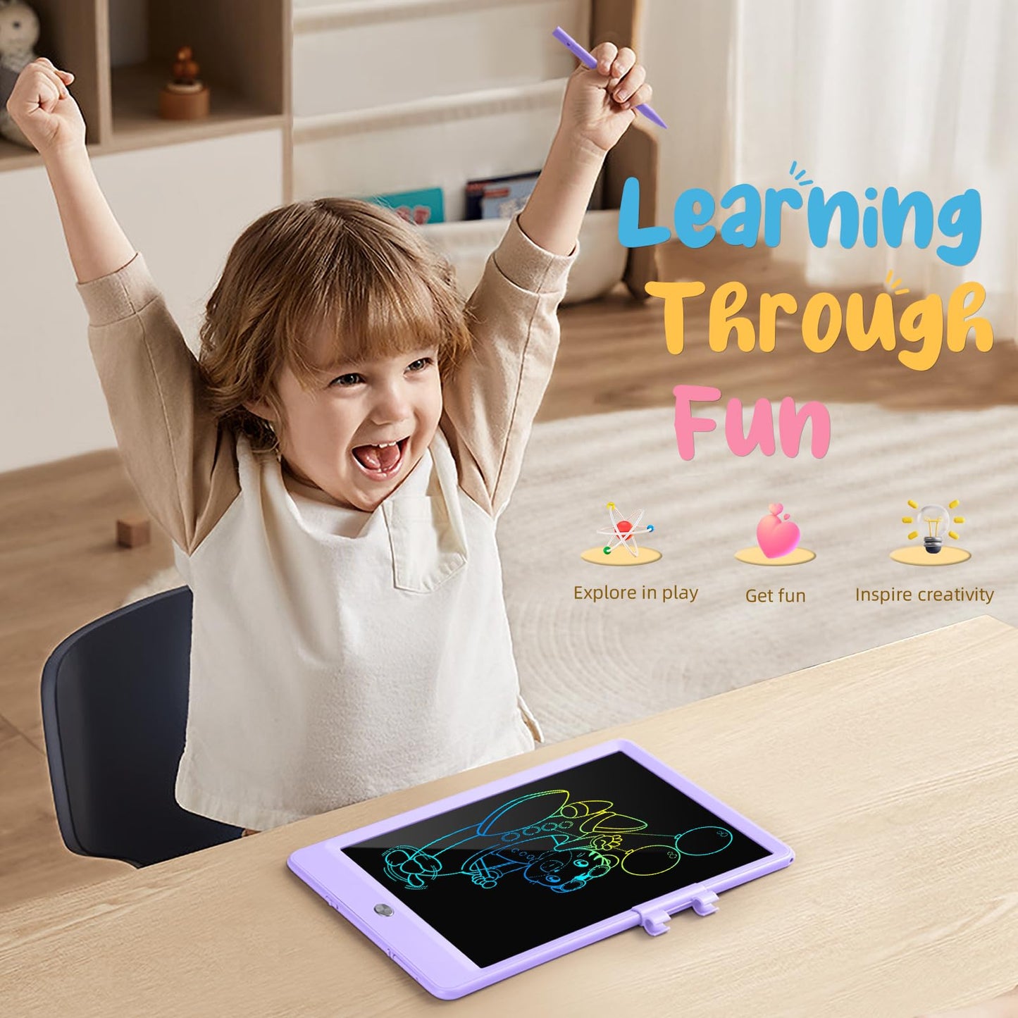 Kidopire LCD Writing Tablet, 2Pack Reusable Drawing Pad for Kids, Colorful Doodle Board Kid Drawing Tablet, Educational Toddler Girl Toys, Birthday Gift Ideas for 3 4 5 6 7 8 Year Old Kids