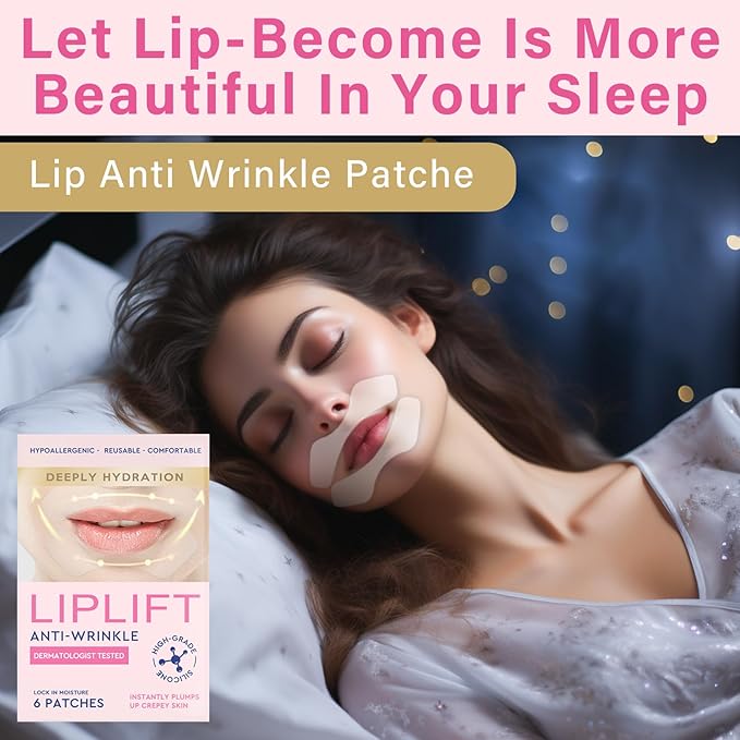 Anti Wrinkle Patches for Lip, Smile Line Patches, Overnight Smoothing Anti-Wrinkle Face Patches for Smile Line & Lip Area, 6 Pcs