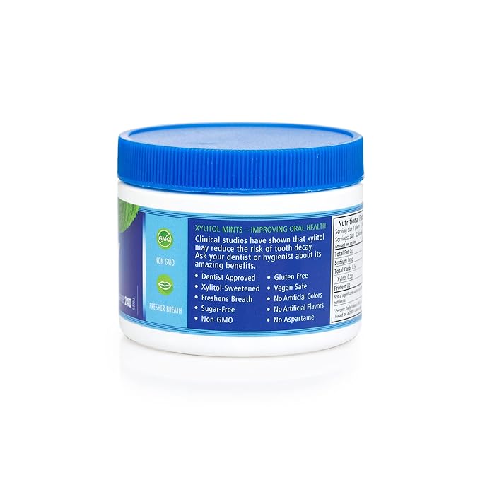 Spry Xylitol Peppermint Sugar Free Candy - Promote Oral Health, Increase Saliva Production, Stop Bad Breath, Non-GMO, Gluten-Free, 240 Count (Pack of 4)