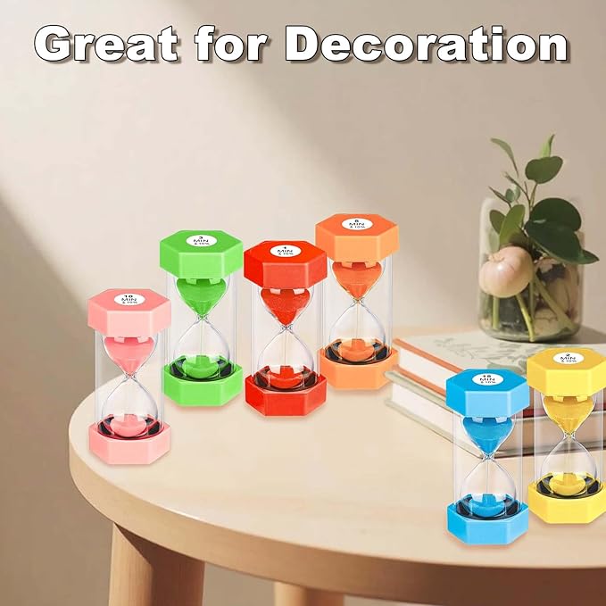 30 Minute Hourglass Sand Timer, Unbreakable Hexagon Sand Clock 30 Min, Reloj De Arena 30 Minutos,Plastic Colorful Hour Glass Sandglass for Classroom Games(Orange)